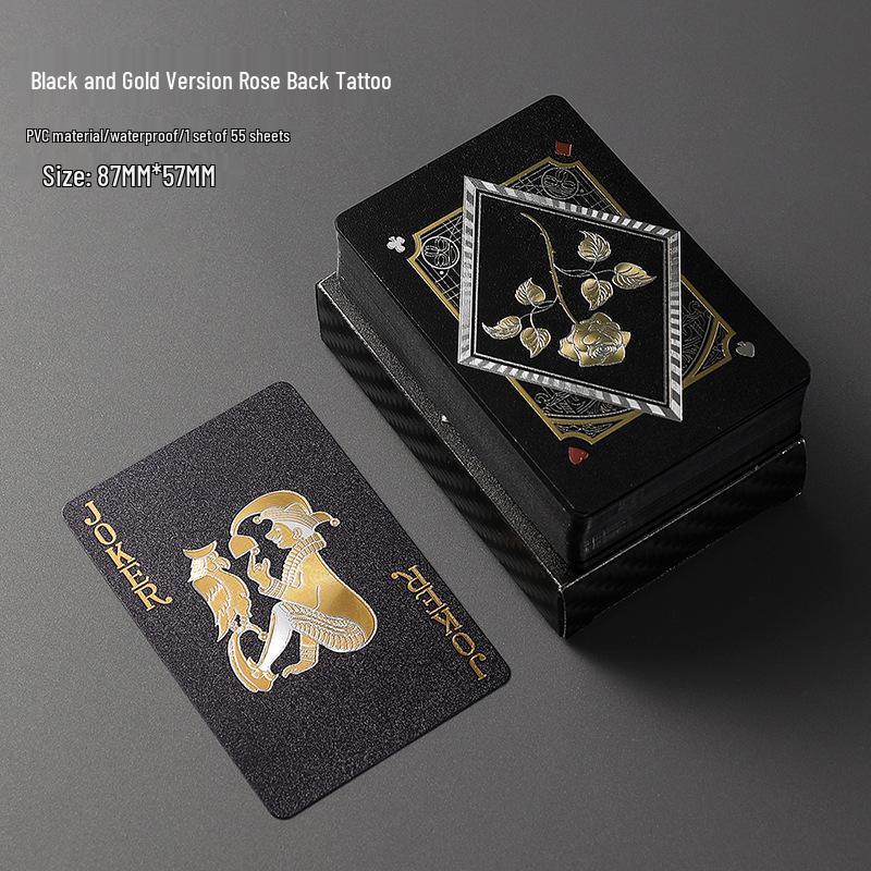 Luxury Gold PVC Playing Cards: Waterproof, Fold-Proof, Wear and Dirt Resistant, Washable.