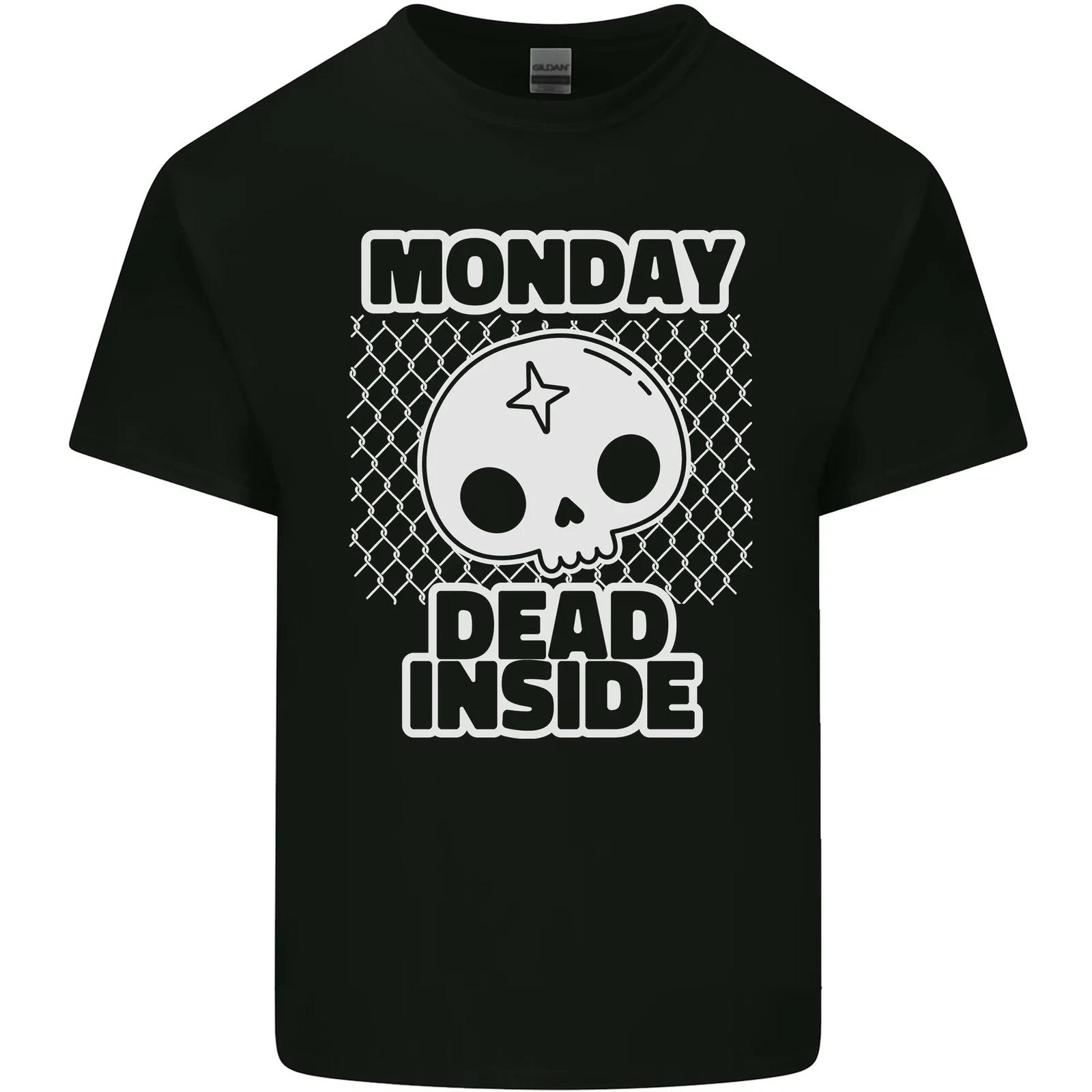 Monday Dead Inside Work Skull Kids T-Shirt Childrens L