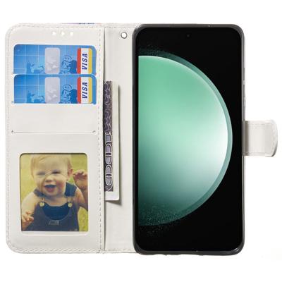 Husă pentru iPhone 16 Pro Max din piele cu model imprimat, cu suport și 3 suporturi pentru carduri