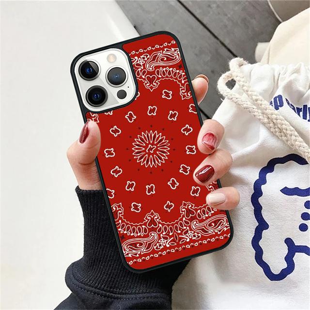 

Красная бандана с узором пейсли Чехол для телефона Для iPhone 17 Air 15 16 14 13 12 Pro Max 11 Pro Max Plus Coque Shell iPhone 11pro max