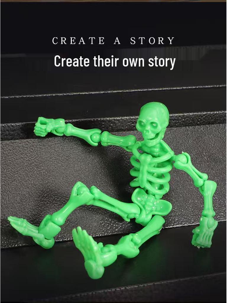 3D Articulated Doll Skeleton Model: DIY Assembly Movable Figure Toy Pendant