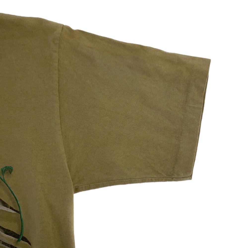 ALORE 90s Made In USA Print Short Sleeve T-shirt S Khaki Old Vintage Men's Used