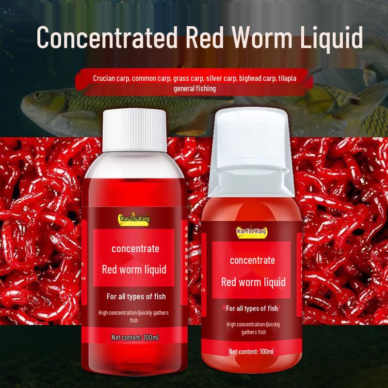 Concentrated Red Midge Fish Attractant Drops for Carp and Bighead – Strong Fishy Scent Bait Enhancer