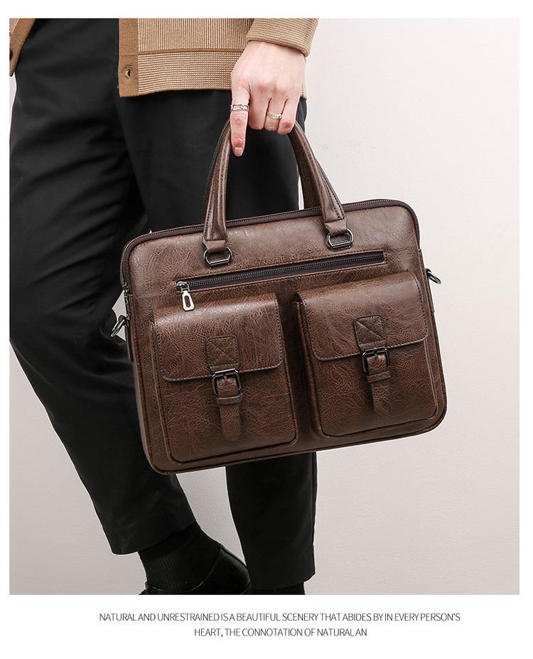 Men's 2026 Large Capacity Cross-border Shoulder Briefcase and Clutch Bag for Casual or Business Travel