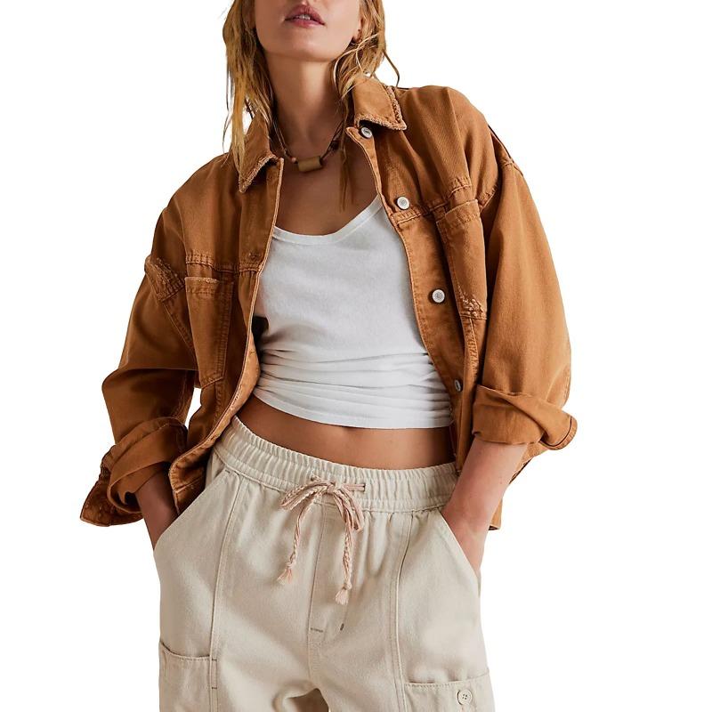 Damen Neue Lockere Mode Jeansjacke