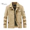Men Jacket Lapel Long Sleeve Multi Pockets Design Jacket Coat Solid Color Single Breasted Outdoor Jacket Daily Wear