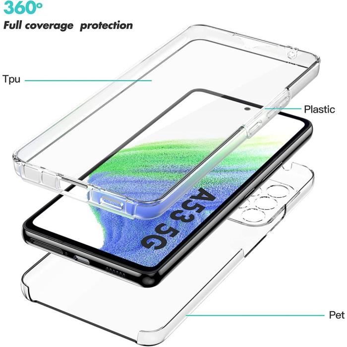 Coque Silicone pour Samsung Galaxy A53 5G - Protection Intégrale 360 Antichoc Transparent