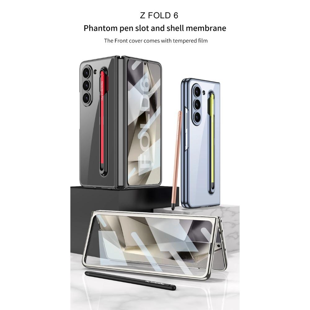 Cadru galvanizat transparent Husă dur pentru telefon pentru PC pentru Samsung Galaxy Z Fold 6 5 Husă rezistentă la șocuri cu stilou tactil de protecție pentru ecran