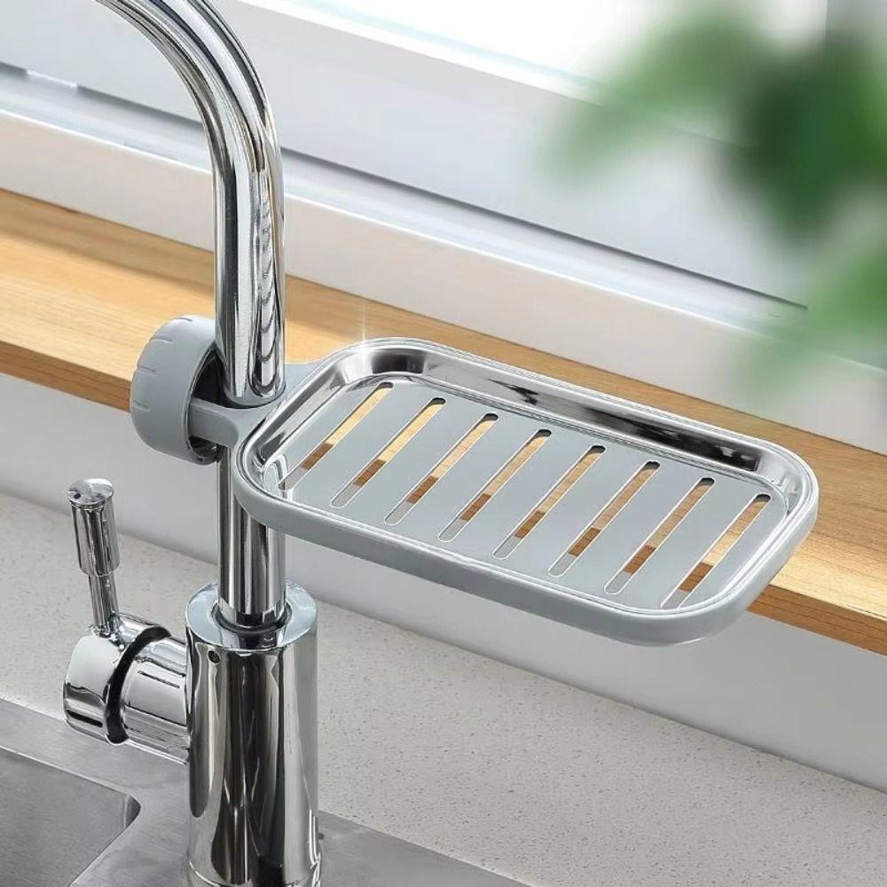 Adjustable Faucet Rack Anti-Rust Draining Rack Soap Box Sink Rack  Dish Cloth Storage