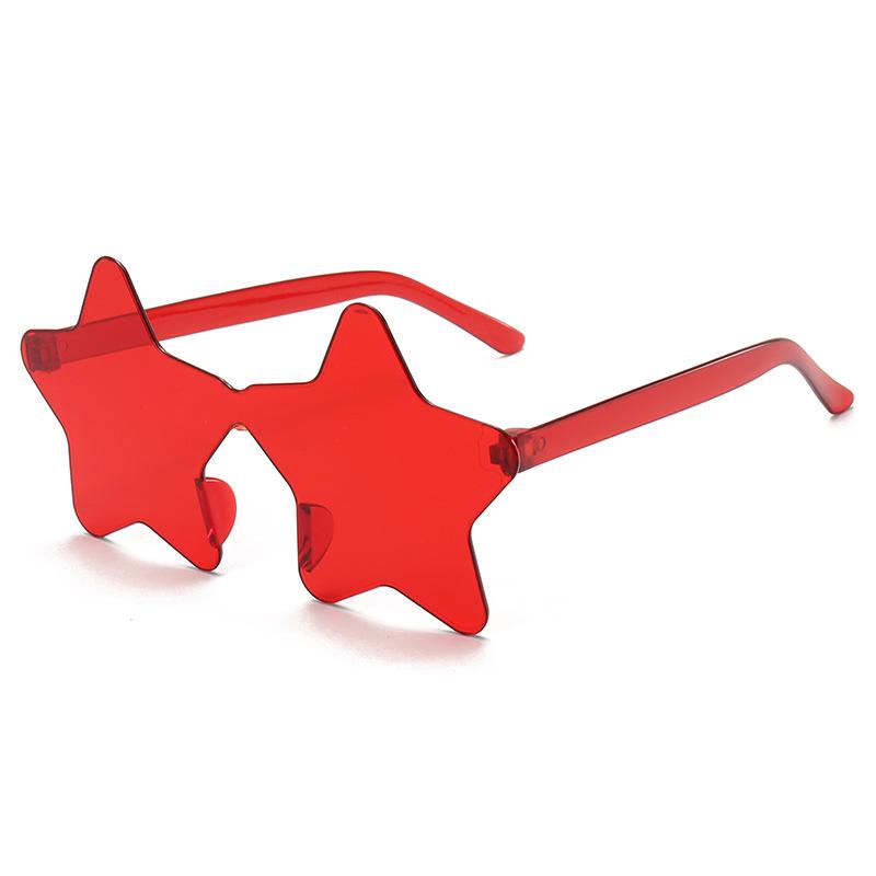 Colorful Rimless Star Party Sunglasses: Fun One-Piece Design