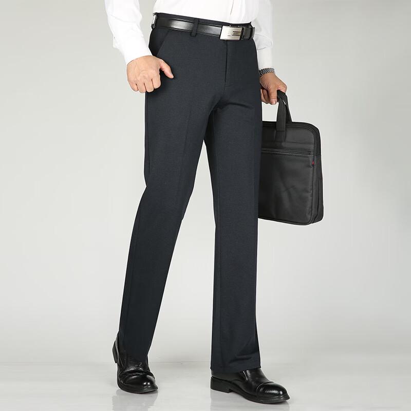 Fengmao Herren Business Casual Elastische Gerade Hosen