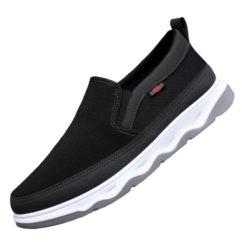 Men's canvas shoes old Beijing shoes sports and leisure Korean version trend fashion breathable one-pedal lazy shoes men's shoes