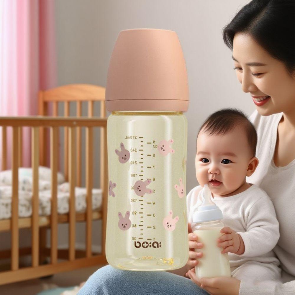 Food Grade Baby Milk Bottle Silicone Nipple Baby Bottle With Handle Feeding Supplies