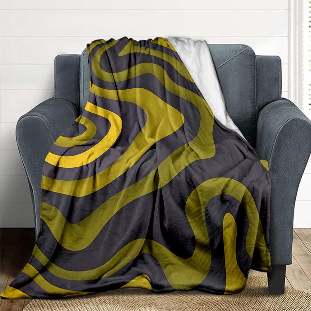 1pc Abstract Wave Pattern Blanket Warm, Cozy, And Soft, Suitable for Sofas, Beds, Cars, And Office Use.Perfect for Camping And Travel, Making It a Gre
