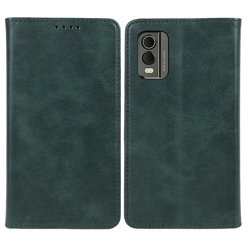 PU Leather Phone Case for Nokia C32 Calf Texture Magnetic Closing Flip Stand Wallet Cover