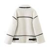 Women's Wear Casual Fur One Piece Lamb Wool Contrast Color Plush Warm Jacket