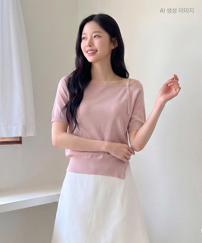 ROEM Off-Shoulder Short Sleeve Pullover Rmkag38R11