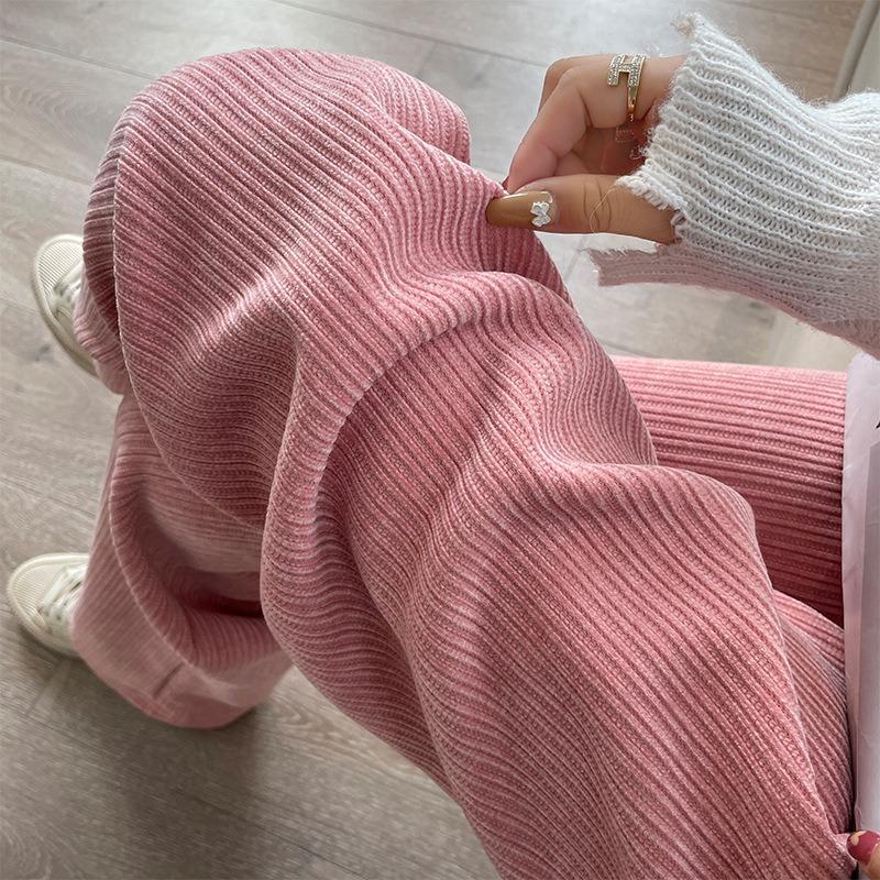 Chenier wide-leg pants women's autumn and winter high-waisted drape casual pants new winter straight floor-mopping pants