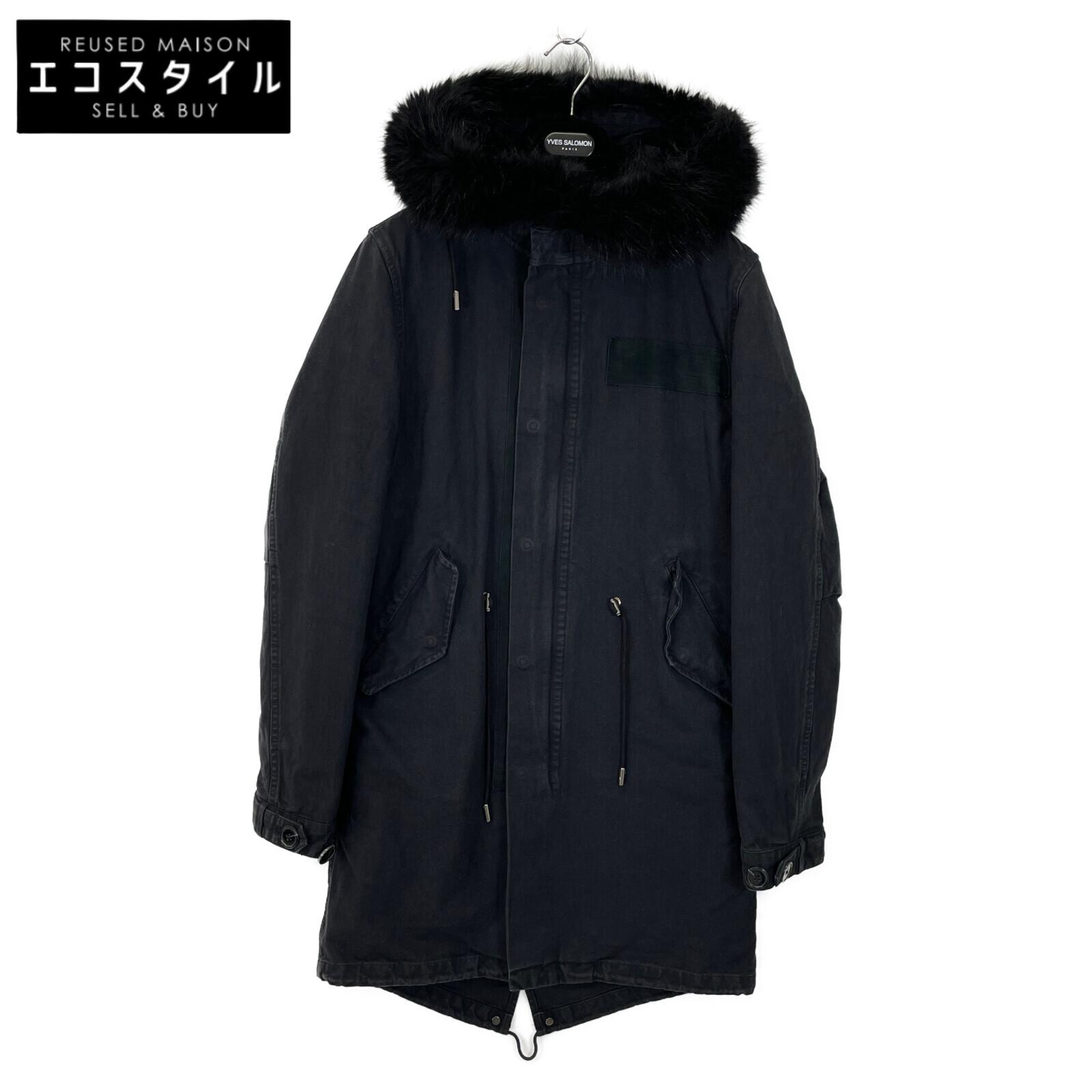 

YVES SALOMON [HOMME] 7WHM15891CV1W Black Rabbit Fur Mod Coat coat 44 blackUsed