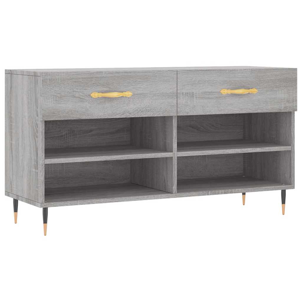 Shoe Bench Gray Sonoma 102x35x55 cm Particleboard