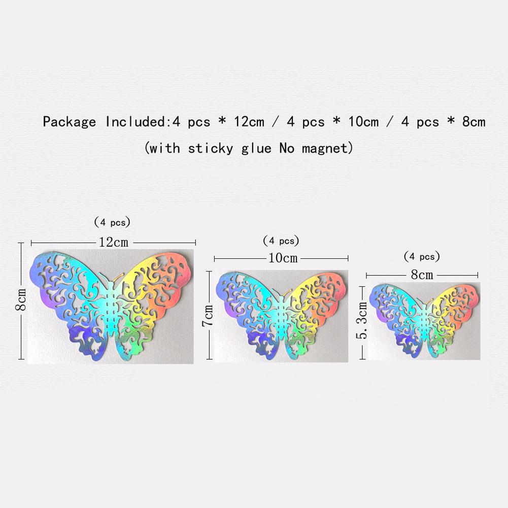 12 Pcs Colorful Silver 3D Hollow Butterfly Wall Sticker Wedding Decorations Living Room Home Decor Butterflies Decal Stickers