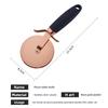 Household Kitchen Manual Stainless Steel Pancake Cutter Pizza Rolling Roller Baking Tool Copper Plated Pancake Cutter Rose Gold