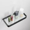 Black Bathroom Corner Rack 25-45cm Wall-mounted Bathroom Shower Rack Aluminum Toilet Storage Rack Glass Bathroom Shelf