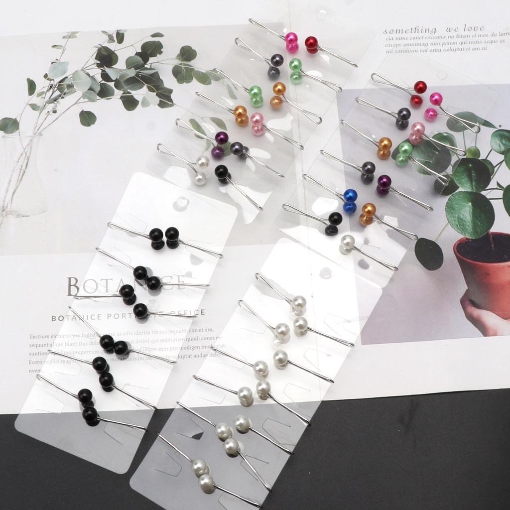 24PCS Muslim Hijab U-pin Pearl Clips Islamic Women Scarf Pin Fashion Accessories