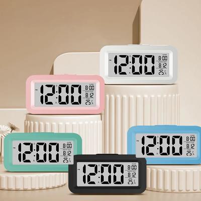 Digital LCD Alarm Clock Calendar Thermometer For Desk Travel Office Decor Temperature Version Smart Clock Student Clock Present