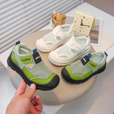 Sandálias Esportivas Infantis com Biqueira Vazadas Sapatos Casuais Infantis com Biqueira Verão 2025 Novos Meninos Meninas Sapatos de Praia Respiráveis