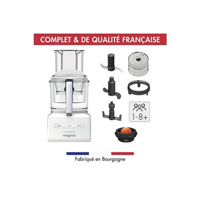 Robot multifonction magimix 18590f cs5200xl - blanc - 3,6l - 1100w - accessoires inclus