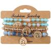 Bohemian Bracelet Beaded Tree of Life Alloy Elastic Stacking Wear Versatile Premium Light Luxury Explosive Bracelet