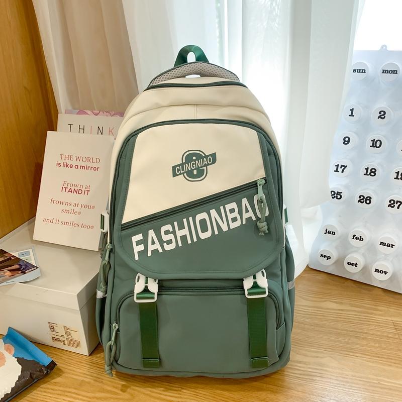 Школьный рюкзак для ученика средней школы Женский рюкзак большой вместимости зелёный — фото 14