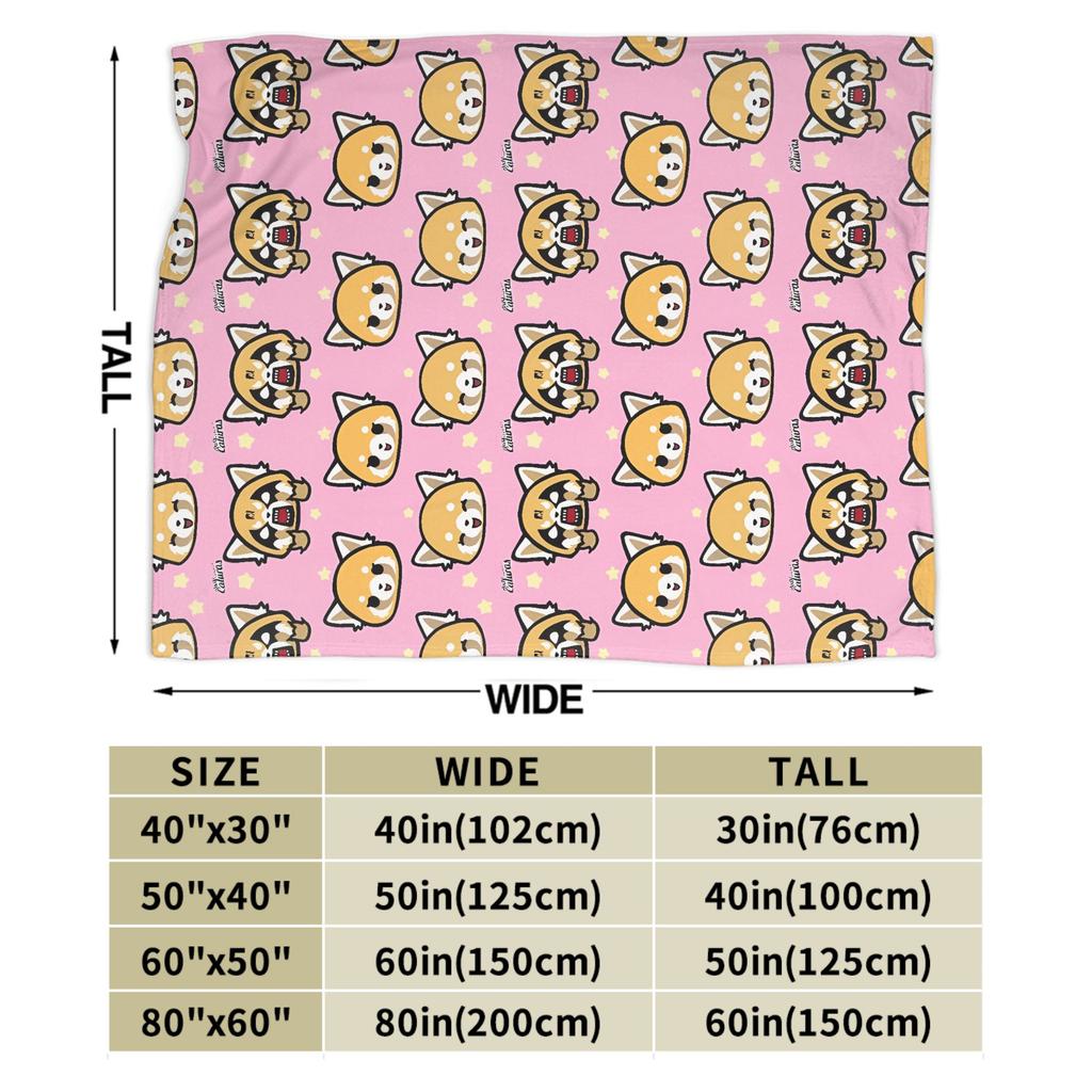 Warm BlanketChild Picnic Aggretsuko Throw Blanket  Flannel Bedspread For Couch Chair Sofa Bed Comfortable Sofa Bed Cover