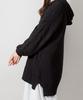 Cable Knit Black ATN-0024 [At One] Hoodie, Women's, M-L,