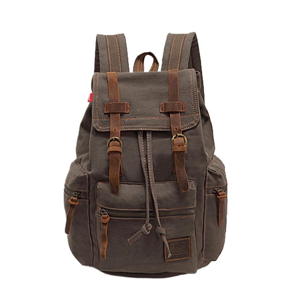Canvas Bag Retro Men's Bag Durable Backpack Computer Bag Student Schoolbag Outdoor Travel Bag