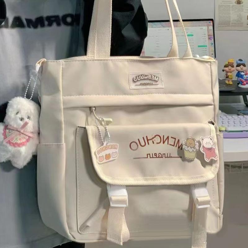 

Ins Joker College Style Crossbody Tutorial Bag Large-Capacity Tote Bag Shoulder Bag For Students To Commute To Class as the picture