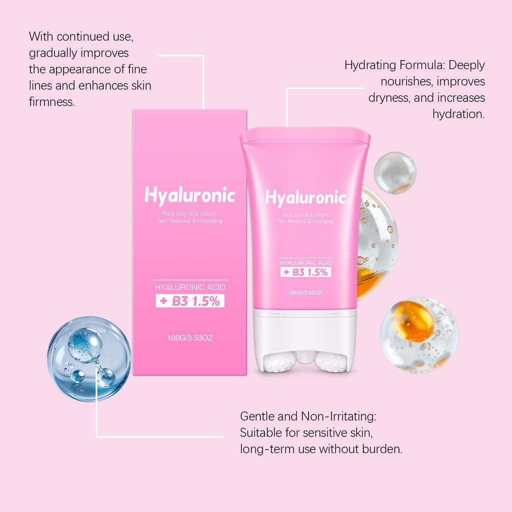 Roller Neck Cream, Face & Neck Care, Soft & Tender Skin, Hydrating & Smooth Neck Roller Massage Cream