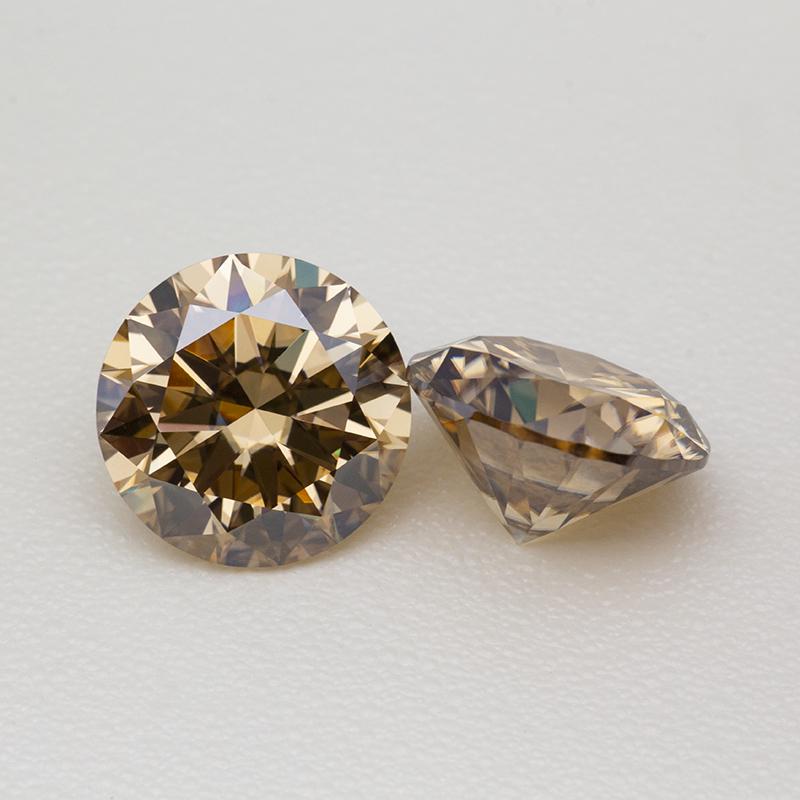 Champagne Moissanite Stone With Round/100 Faces/Pear/Emerald/Radiant/Oval/Princess/Heart/Cushion/Asscher/Marquise