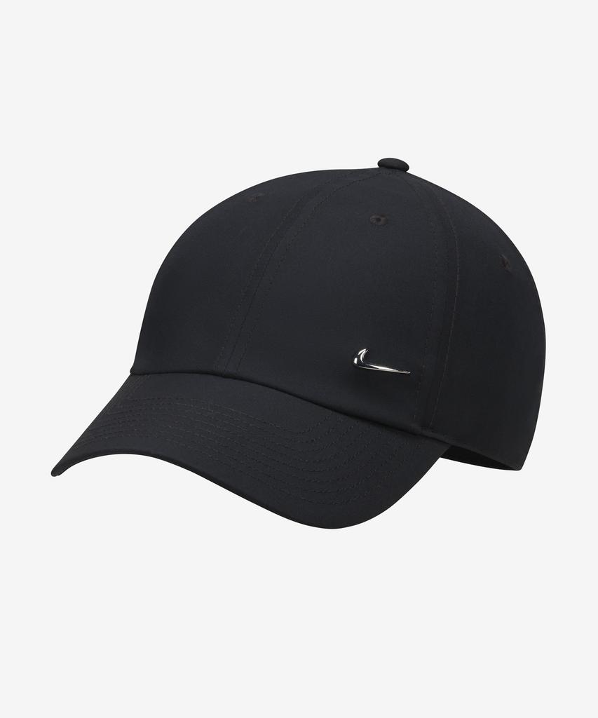 NIKE Dri-Fit Club Unstructured Metal Swoosh Cap - Black: Metallic Silver / Fb5372-010