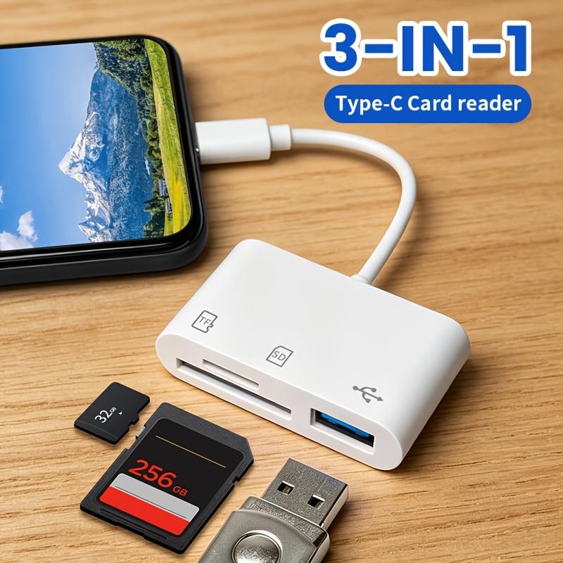 3 In 1 OTG Card Reader Dual Slot SD TF Memory Card Adapter High Speed Plug And Play No Driver Portable For Type-C Phone Tablet PC Camera
