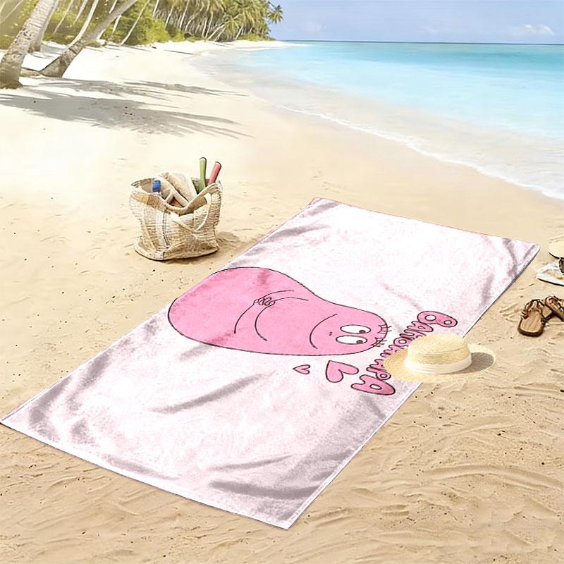 Barbapapa Art Print Beach Towel, Large Soft Quick Dry Towel for Beach Camping Swimming
