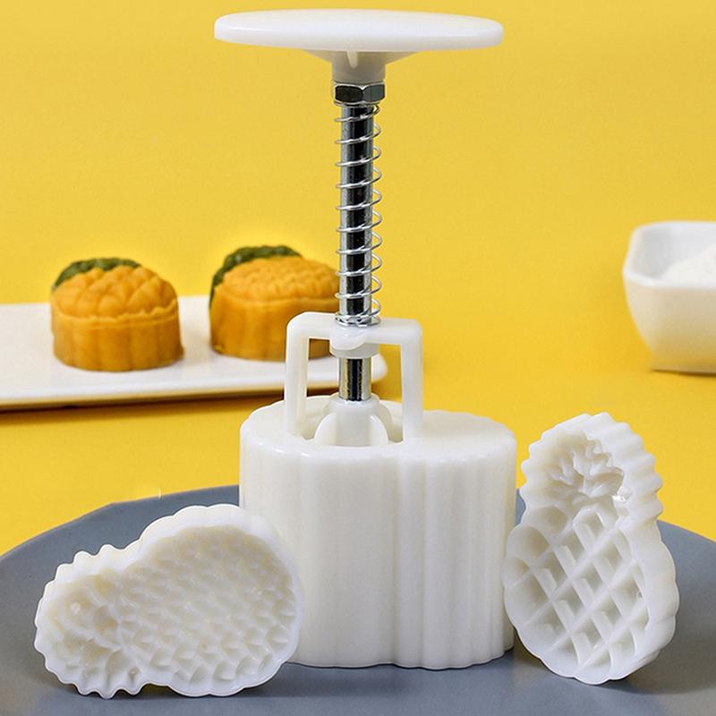 Fruit Pineapple Shape Pastry Mold,Including 1 Mold And 2 Stamps,Diy Hand Press Moon Cake Stamps,Mung Bean Cake,Cookie Mold