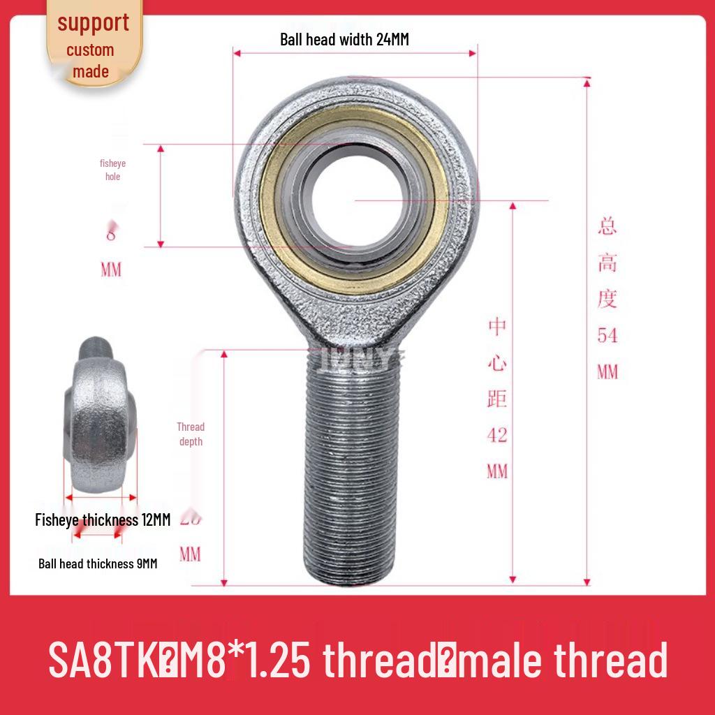 Spherical Plain Bearings: Universal Joint Ball Joint Rod End, Internal SI, External SA, Sizes 5-40