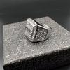 Goldplated American Steel European Titanium Rhinestone Hiphop King Mens Ring
