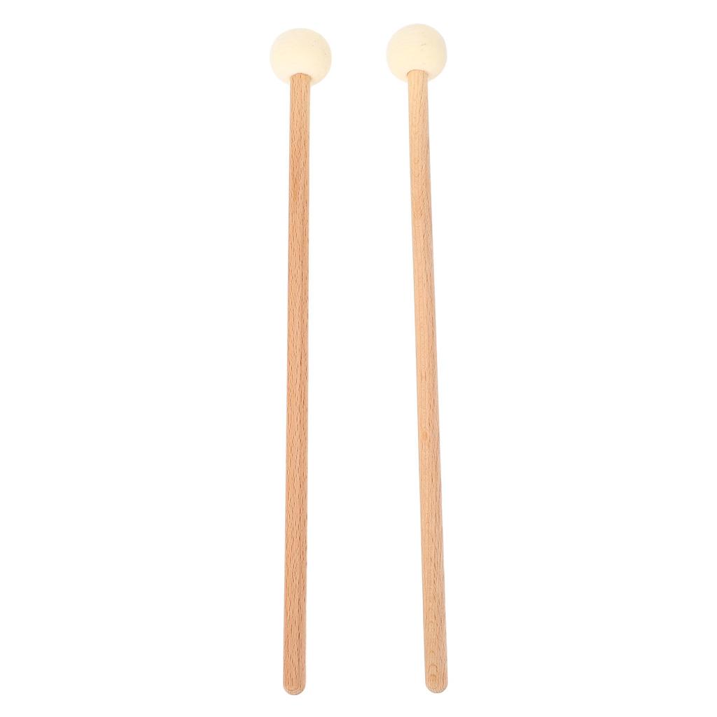 1 Pair Drum Mallet Non Slip Beech Wood Handle Wool Felt Bass Drum Mallet for Practice