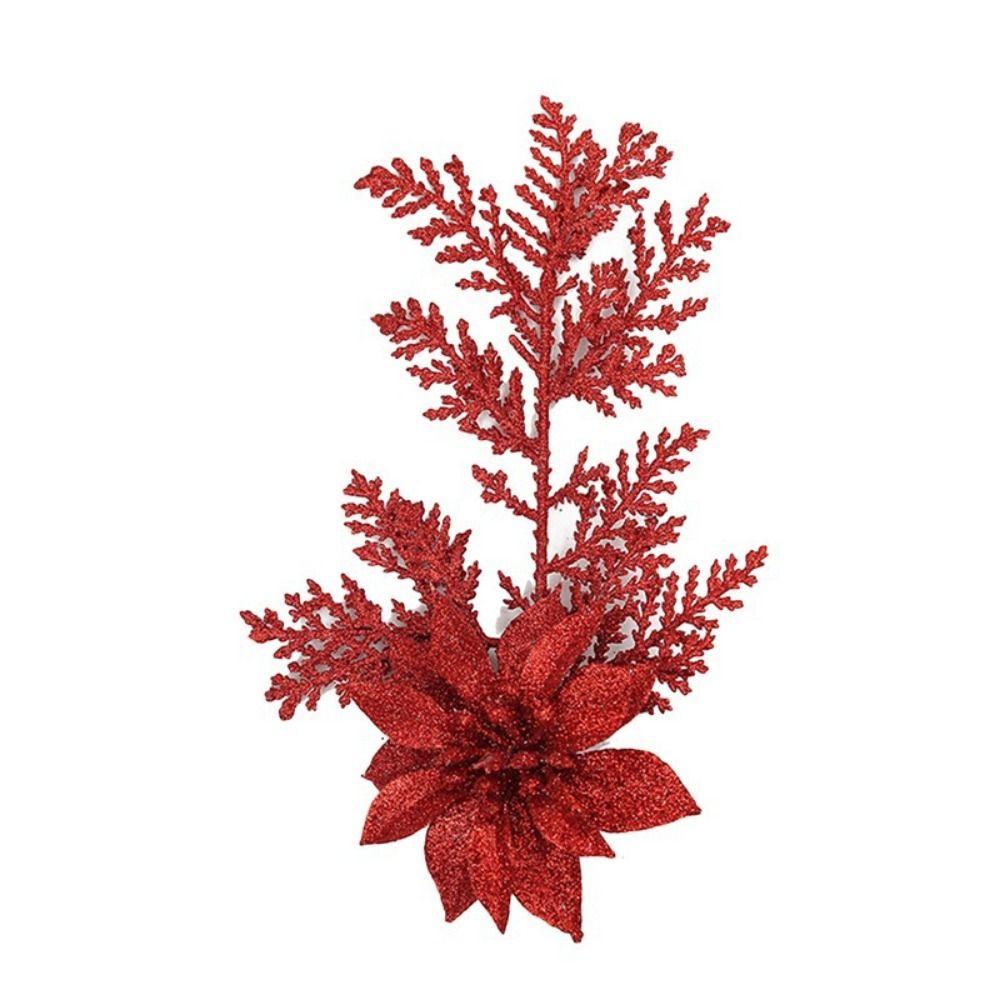 Handcraft Pine Leaves Christmas Flowers Hanging Xmas Decorative Flowers Party Supplies