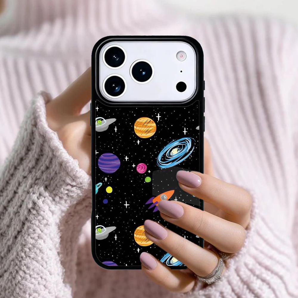 Space Solar System Planets Universe Phone Case For Apple iPhone 17 Air 16E 15 14 Plus 13 12 11 Pro Max Mini Funda Cover