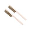 2/5/10 Stück Holzgriff Messingdrahtbürste für Industriegeräte Oberflächen-/Innenpolieren Schleifen Reinigen 6X16 Reihenbürsten