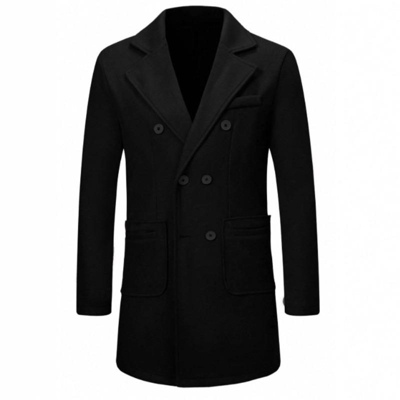 Autumn and Winter Men's Woolen Jacket Woolen Coat Casual Trench Coat